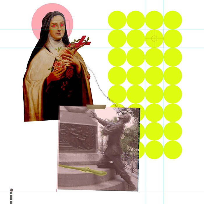 Catholic Vantage collage by artist Jay Rechsteiner